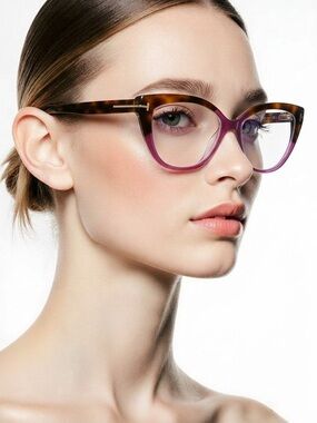 Tom Ford Ford Purple and Brown Cat-Eye Women's Glasses 🔥🔥🔥